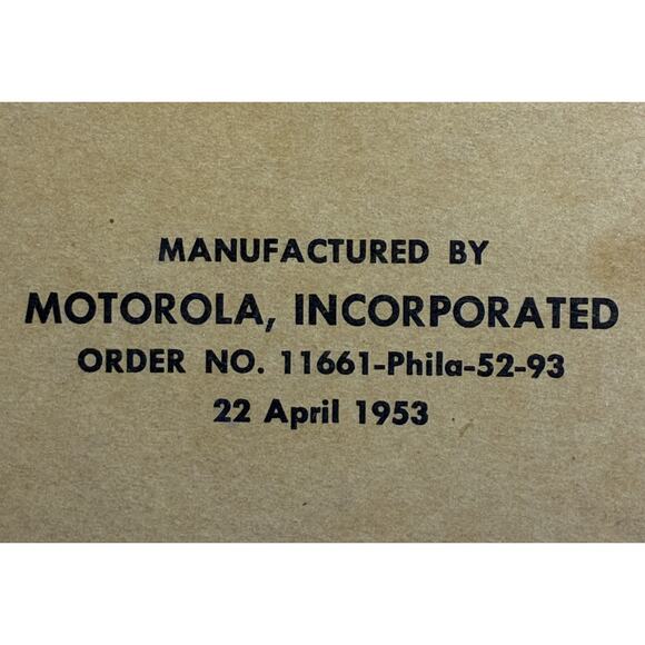 Motorola Instruction Book Radio Frequency Amplifier AM-494/GR 1953 - Manual - Picture 3 of 9